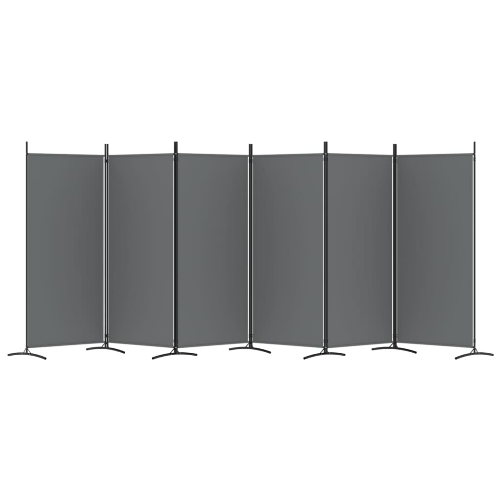 6 paneles antracitszürke szövet térelválasztó 520x180 cm 6 paneles antracitszürke szövet térelválasztó 520x180 cm