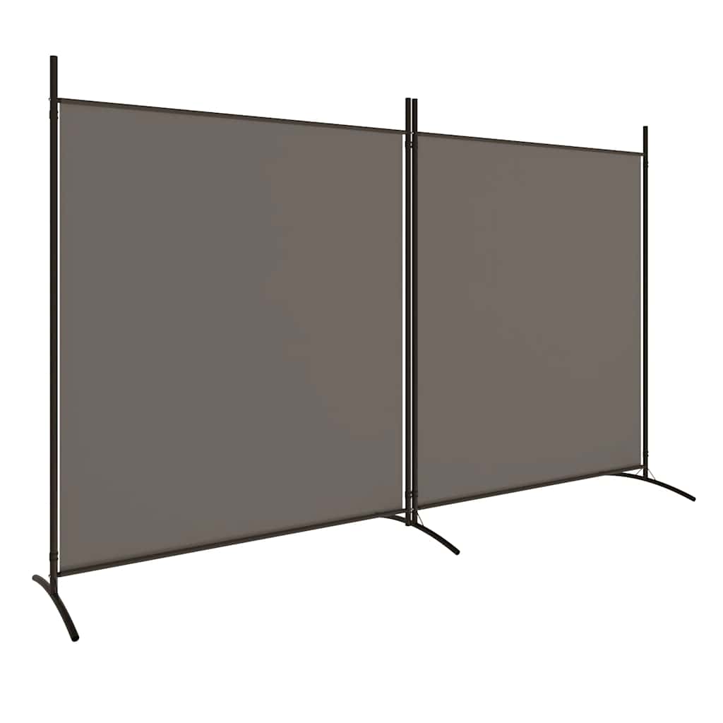 2 paneles antracitszürke szövet térelválasztó 348 x 180 cm