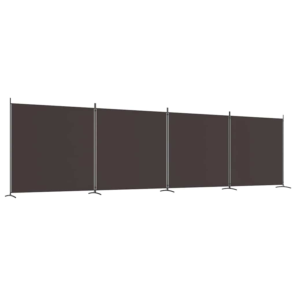 4 paneles barna szövet térelválasztó 698x180 cm