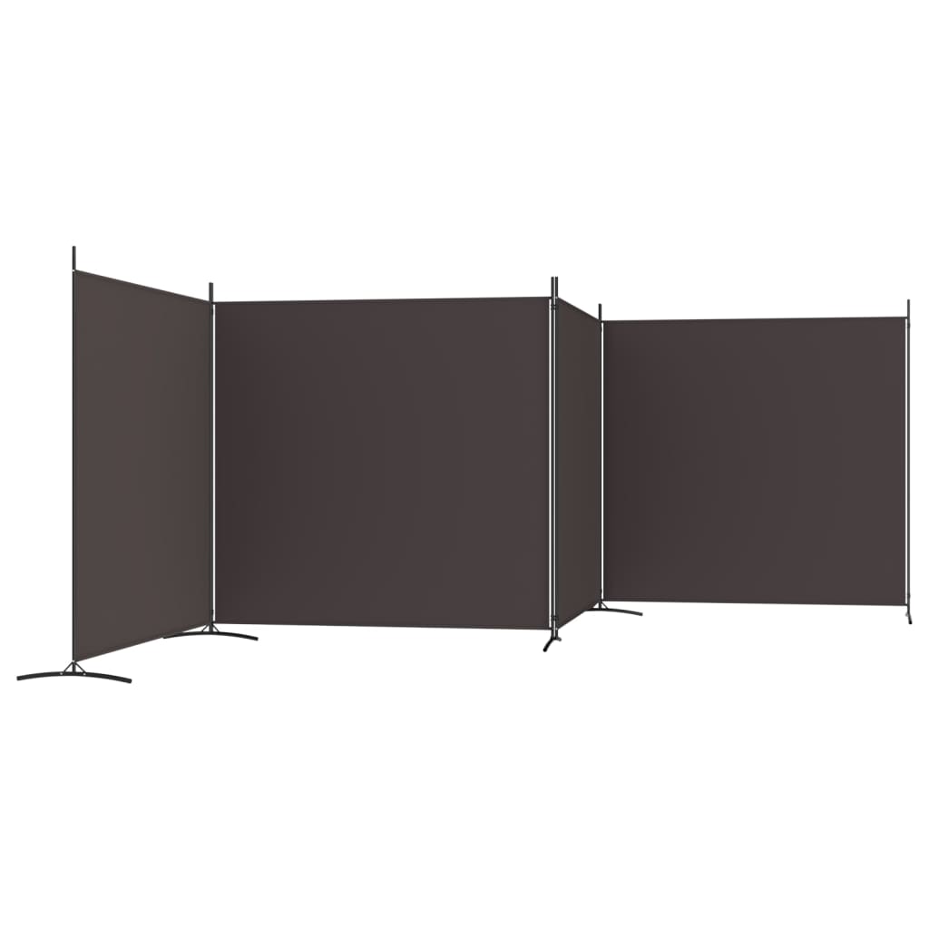 4 paneles barna szövet térelválasztó 698x180 cm 4 paneles barna szövet térelválasztó 698x180 cm