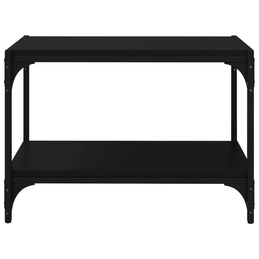 Fekete szerelt fa és acél tv-szekrény 60 x 33 x 41 cm