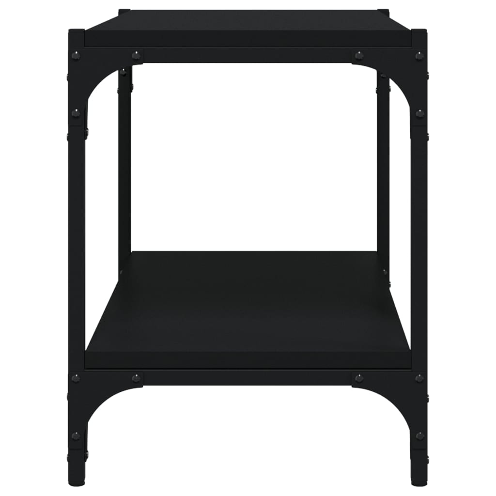 Fekete szerelt fa és acél tv-szekrény 60 x 33 x 41 cm