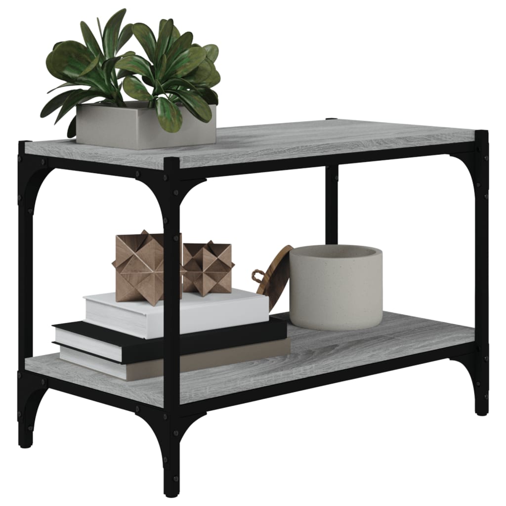 Szürke sonoma színű szerelt fa és acél tv-szekrény 60x33x41 cm Szürke sonoma színű szerelt fa és acél tv-szekrény 60x33x41 cm