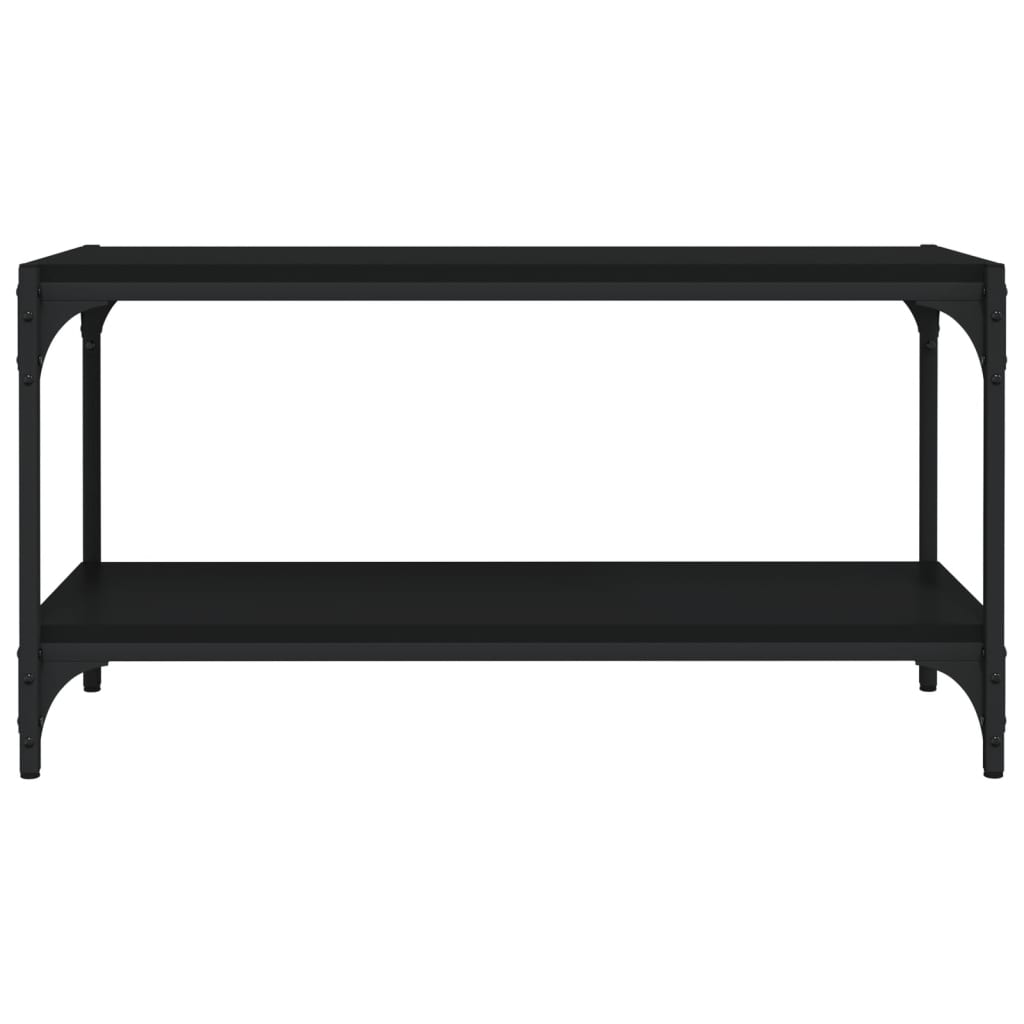 Fekete szerelt fa és acél tv-szekrény 80 x 33 x 41 cm Fekete szerelt fa és acél tv-szekrény 80 x 33 x 41 cm