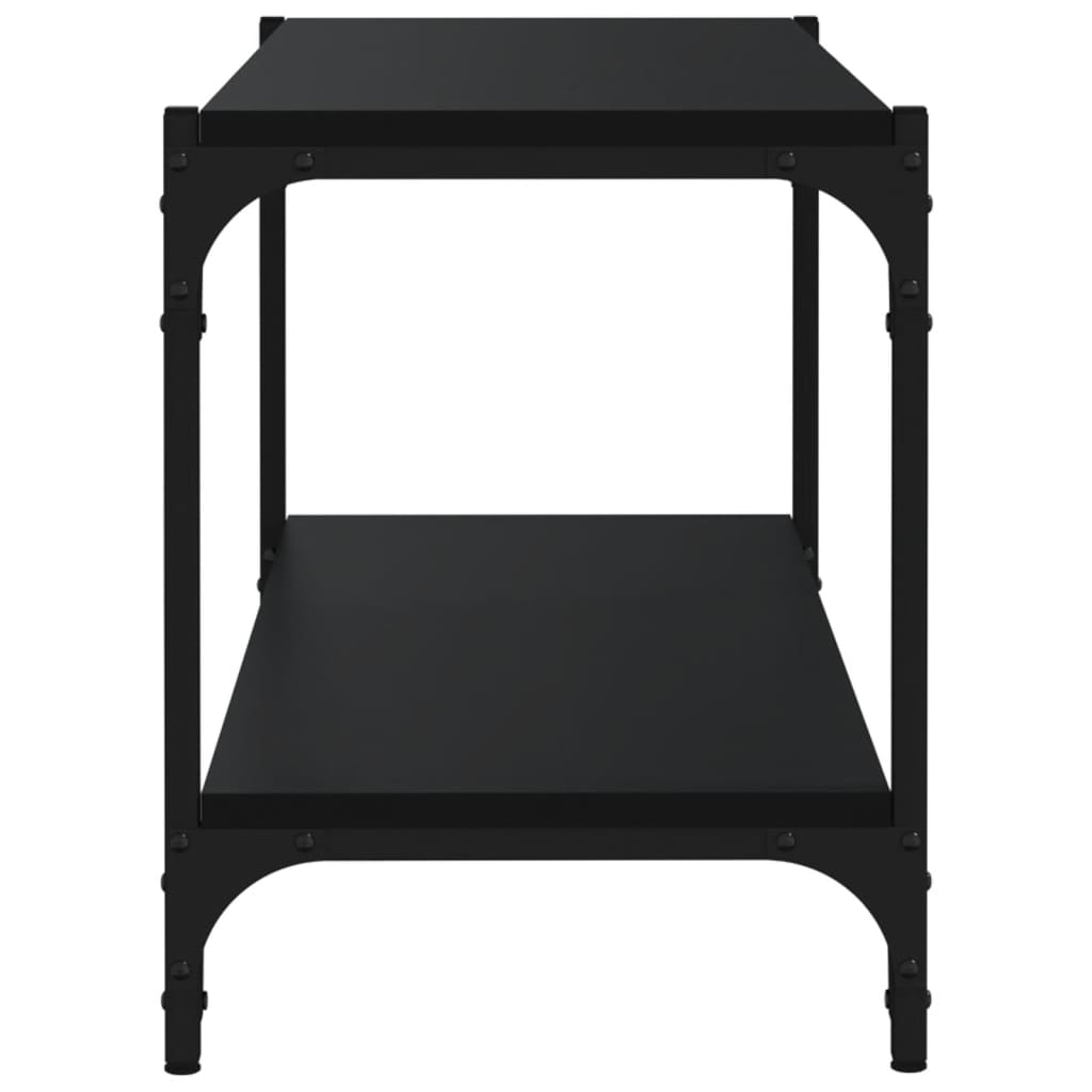 Fekete szerelt fa és acél tv-szekrény 80 x 33 x 41 cm Fekete szerelt fa és acél tv-szekrény 80 x 33 x 41 cm