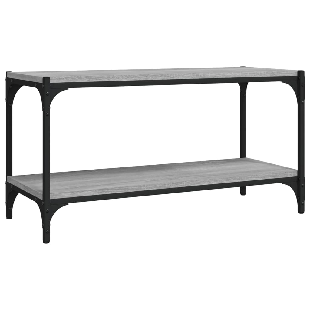 Szürke sonoma színű szerelt fa és acél tv-szekrény 80x33x41 cm Szürke sonoma színű szerelt fa és acél tv-szekrény 80x33x41 cm