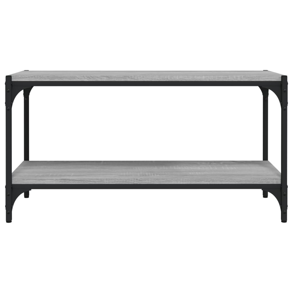 Szürke sonoma színű szerelt fa és acél tv-szekrény 80x33x41 cm Szürke sonoma színű szerelt fa és acél tv-szekrény 80x33x41 cm
