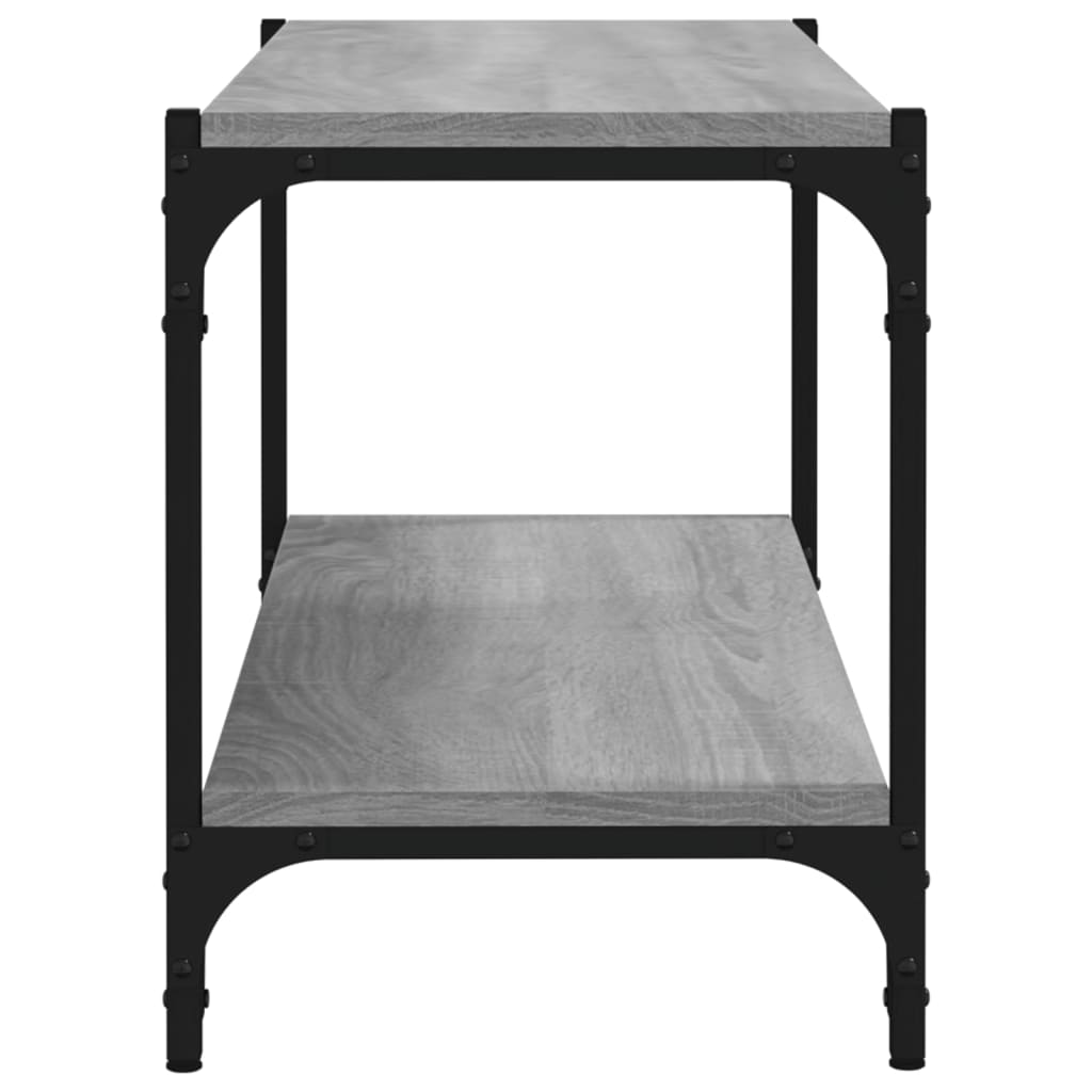 Szürke sonoma színű szerelt fa és acél tv-szekrény 80x33x41 cm Szürke sonoma színű szerelt fa és acél tv-szekrény 80x33x41 cm