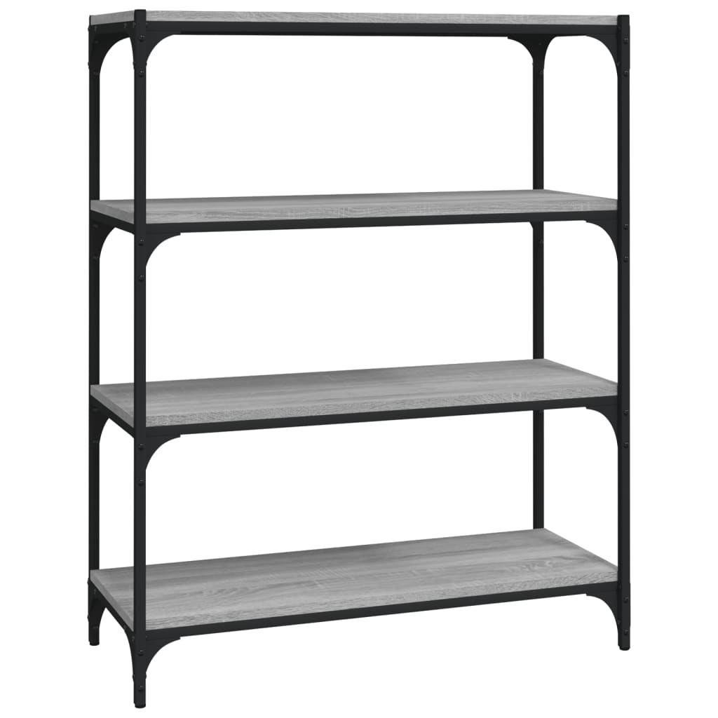 Szürke sonoma színű szerelt fa/acél könyvszekrény 80x33x100 cm Szürke sonoma színű szerelt fa/acél könyvszekrény 80x33x100 cm