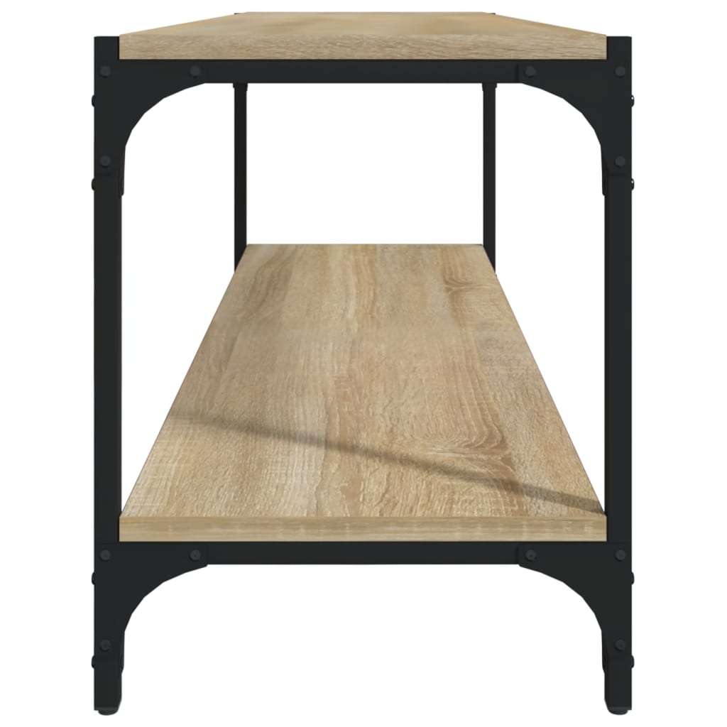 Sonoma tölgy színű szerelt fa és acél tv-szekrény 100x33x41 cm