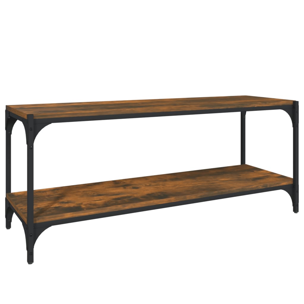 Füstös tölgy színű szerelt fa és acél tv-szekrény 100x33x41 cm Füstös tölgy színű szerelt fa és acél tv-szekrény 100x33x41 cm