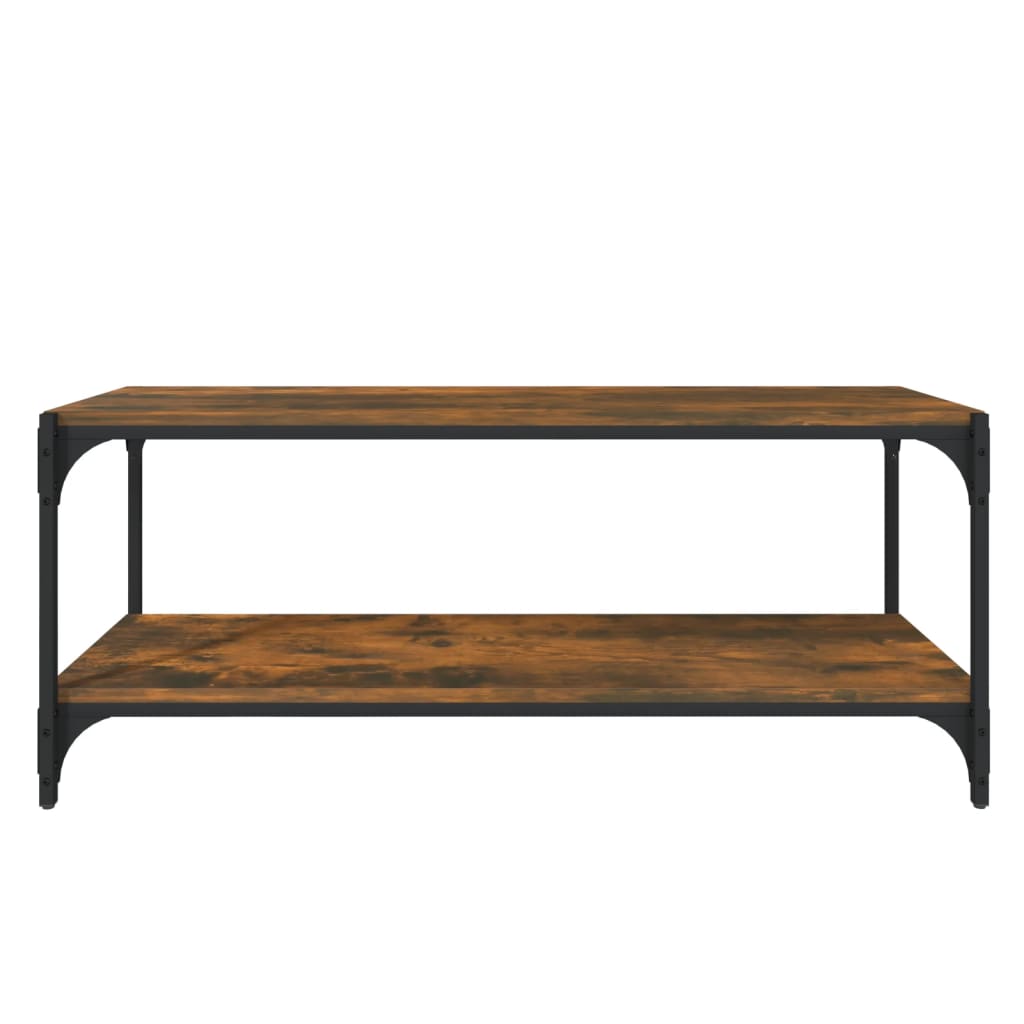 Füstös tölgy színű szerelt fa és acél tv-szekrény 100x33x41 cm Füstös tölgy színű szerelt fa és acél tv-szekrény 100x33x41 cm