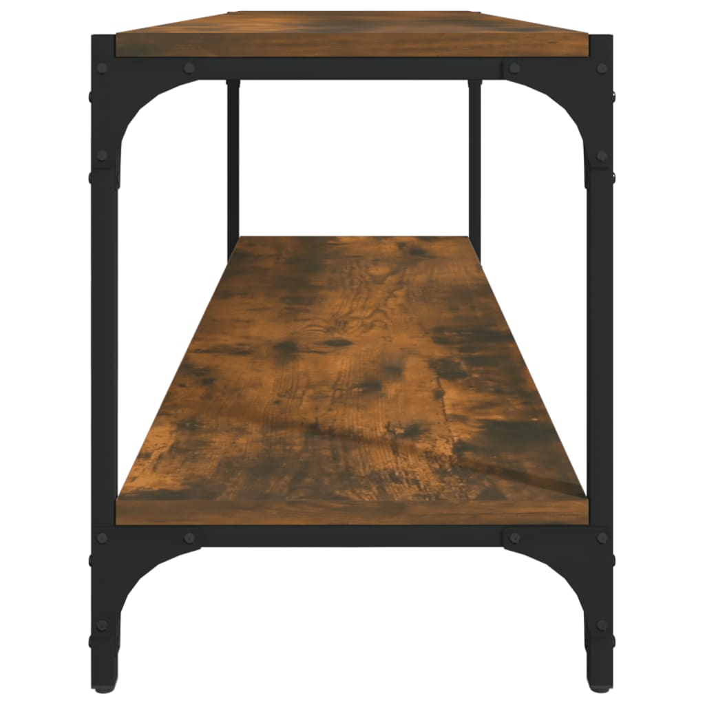 Füstös tölgy színű szerelt fa és acél tv-szekrény 100x33x41 cm Füstös tölgy színű szerelt fa és acél tv-szekrény 100x33x41 cm