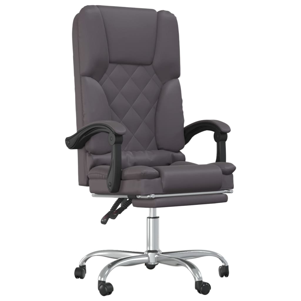 Szürke műbőr dönthető irodai masszázsszék