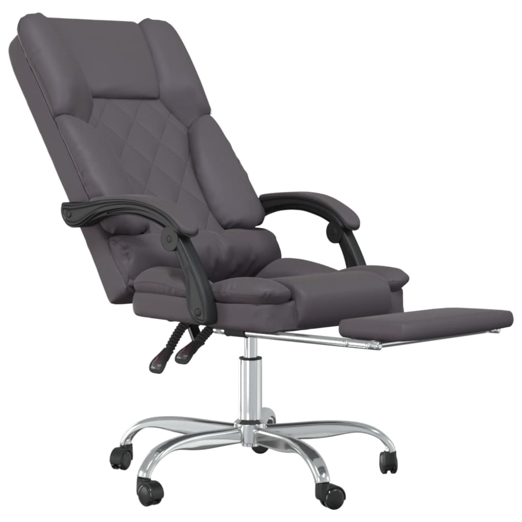 Szürke műbőr dönthető irodai masszázsszék