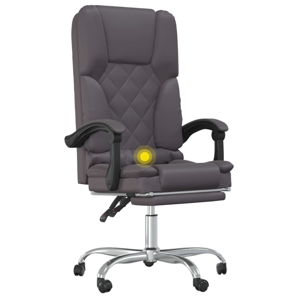 Szürke műbőr dönthető irodai masszázsszék