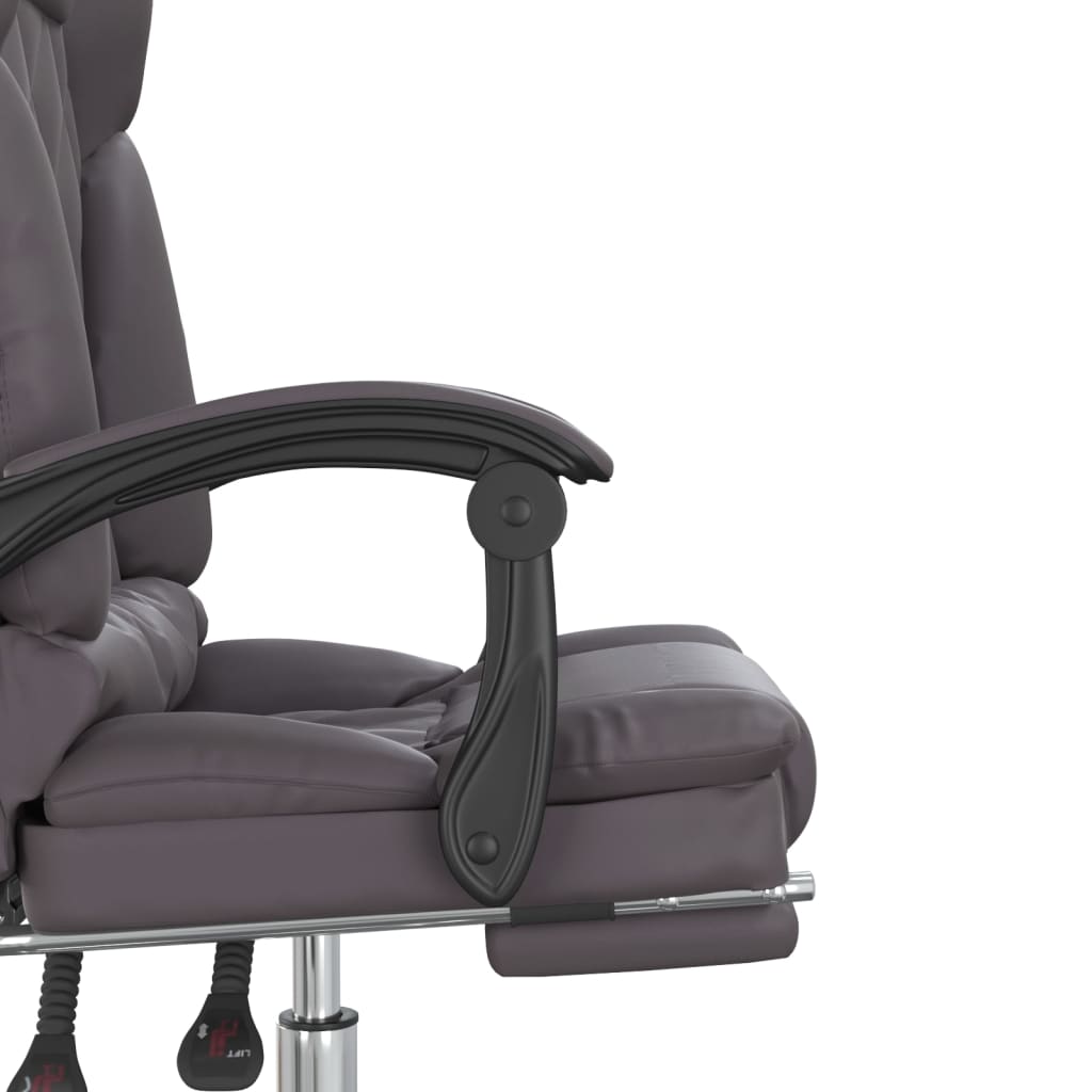 Szürke műbőr dönthető irodai masszázsszék