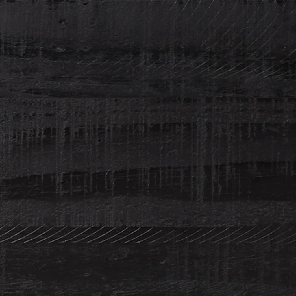 Fekete tömör újrahasznosított fenyőfa tv-szekrény 90x30x40 cm
