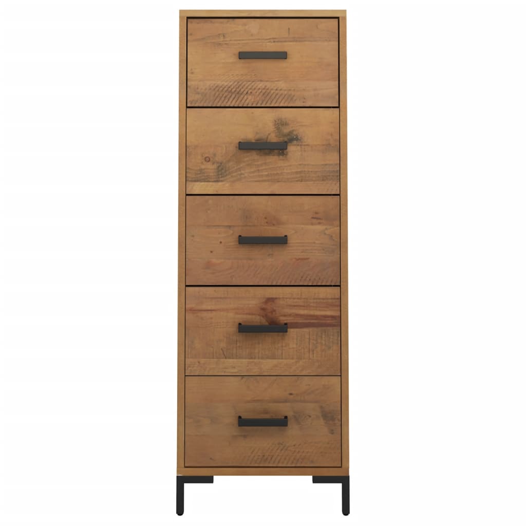 Tömör újrahasznosított fenyőfa fiókos szekrény 42 x 35 x 110 cm Tömör újrahasznosított fenyőfa fiókos szekrény 42 x 35 x 110 cm