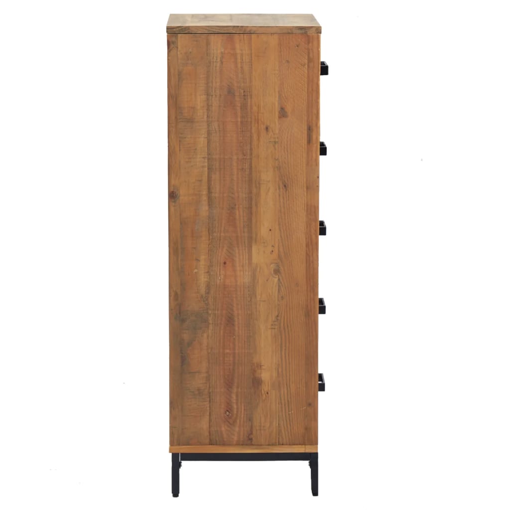 Tömör újrahasznosított fenyőfa fiókos szekrény 42 x 35 x 110 cm Tömör újrahasznosított fenyőfa fiókos szekrény 42 x 35 x 110 cm