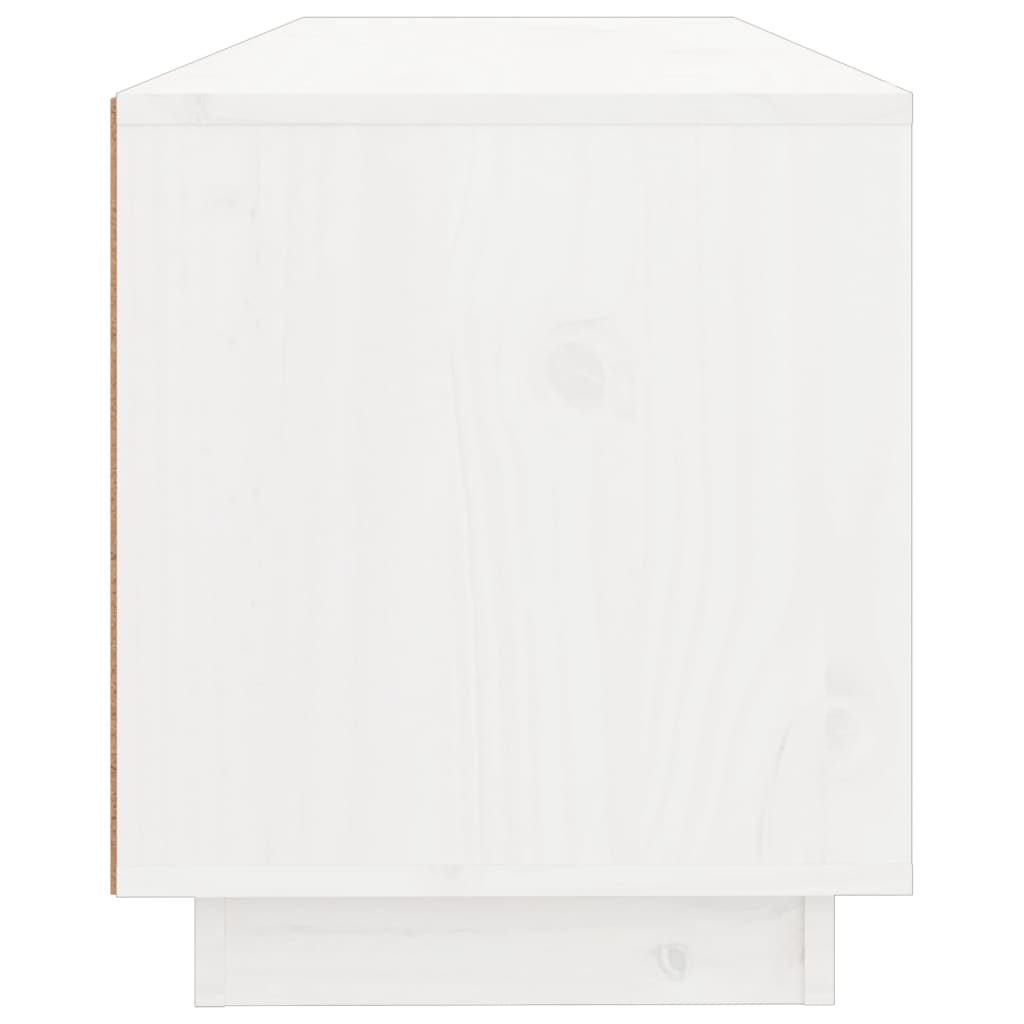 Fehér tömör fenyőfa tv-szekrény 100x34x40 cm