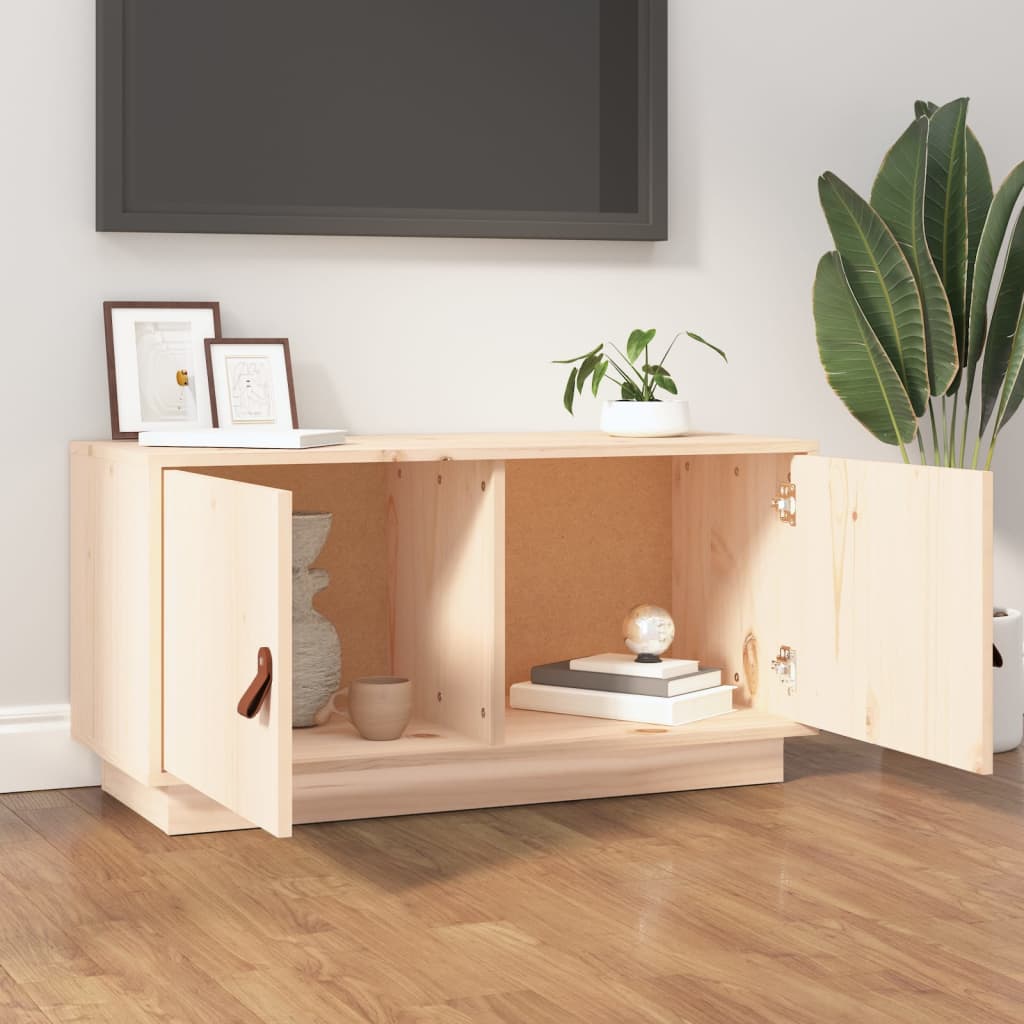 Tömör fenyőfa tv-szekrény 80 x 34 x 40 cm
