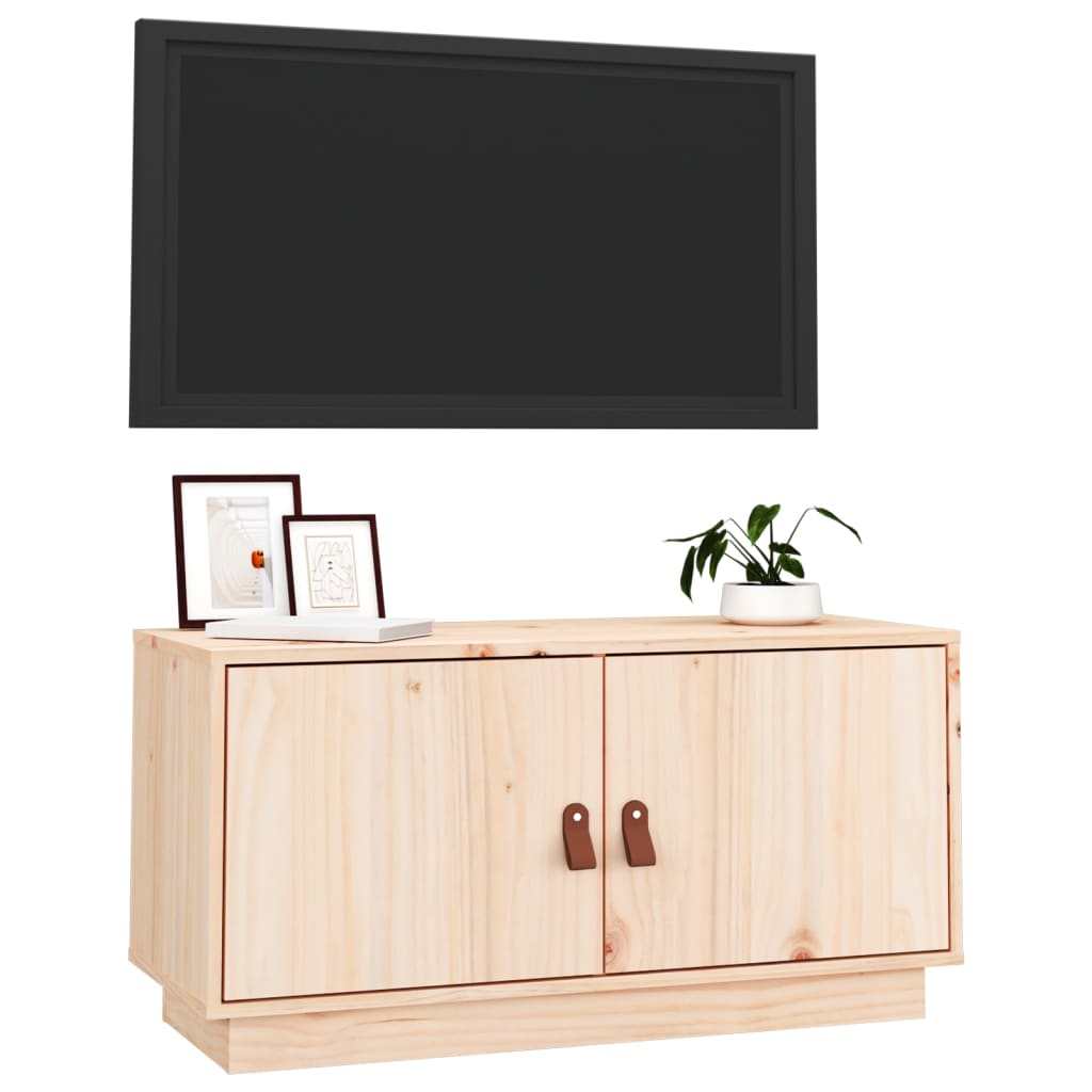 Tömör fenyőfa tv-szekrény 80 x 34 x 40 cm