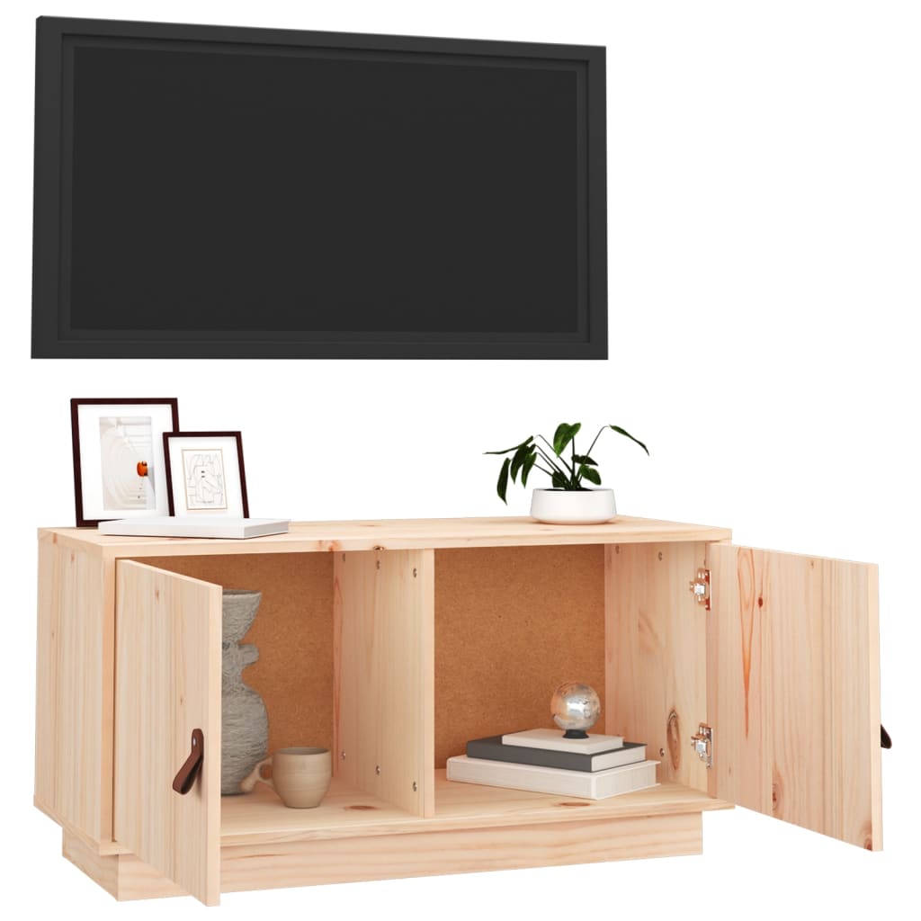 Tömör fenyőfa tv-szekrény 80 x 34 x 40 cm
