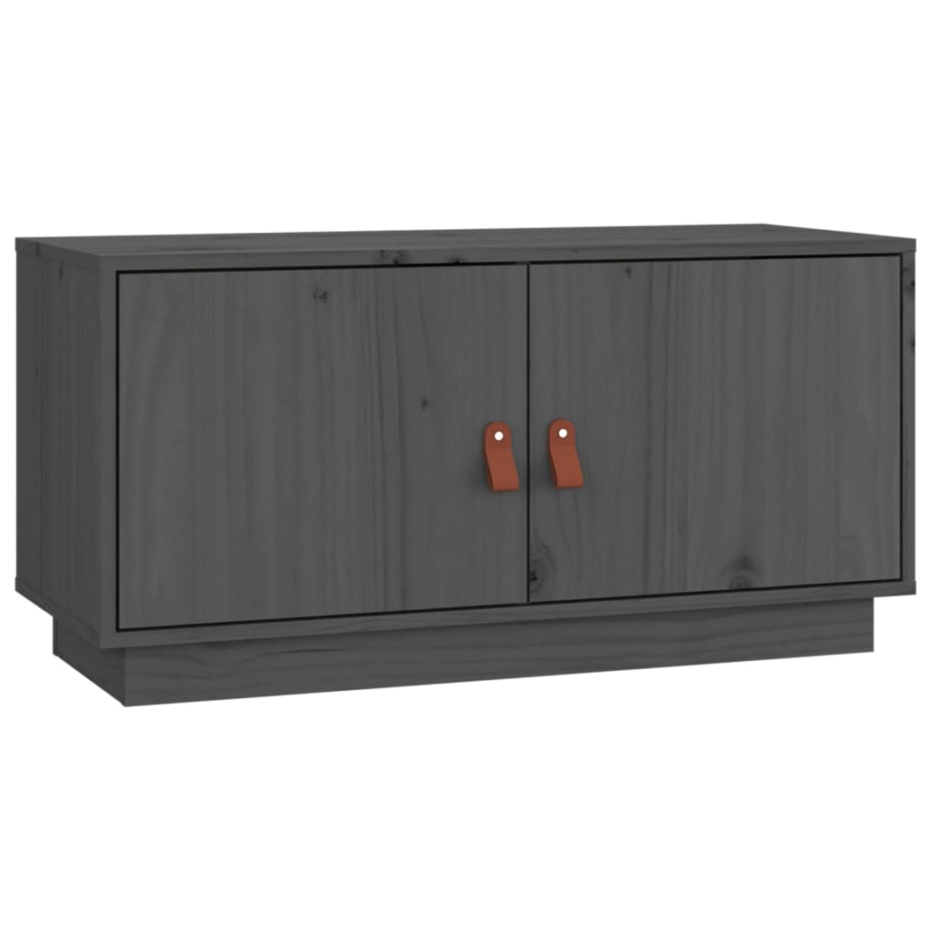 Szürke tömör fenyőfa tv-szekrény 80 x 34 x 40 cm Szürke tömör fenyőfa tv-szekrény 80 x 34 x 40 cm