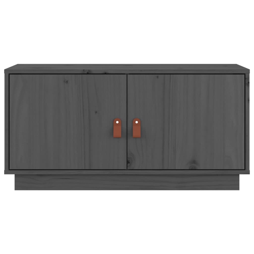 Szürke tömör fenyőfa tv-szekrény 80 x 34 x 40 cm Szürke tömör fenyőfa tv-szekrény 80 x 34 x 40 cm