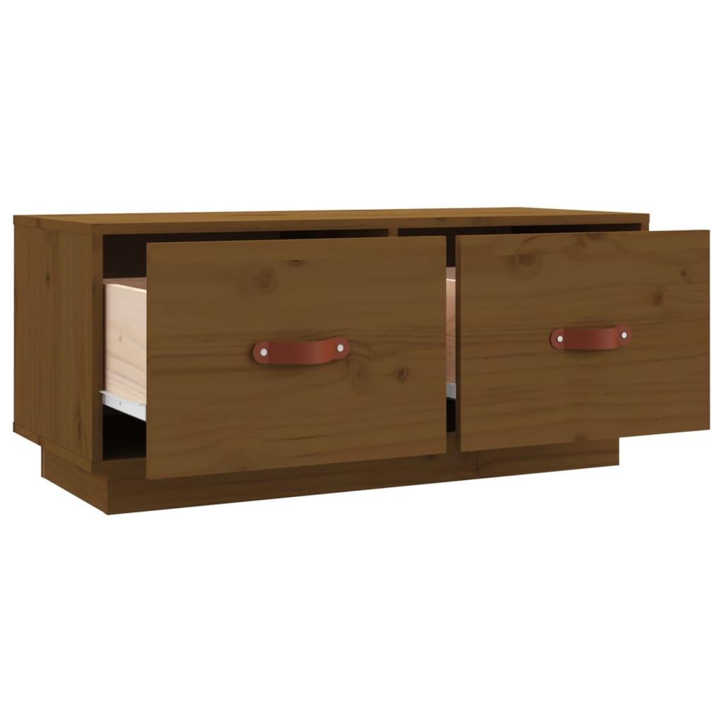 Mézbarna tömör fenyőfa tv-szekrény 80 x 34 x 35 cm Mézbarna tömör fenyőfa tv-szekrény 80 x 34 x 35 cm