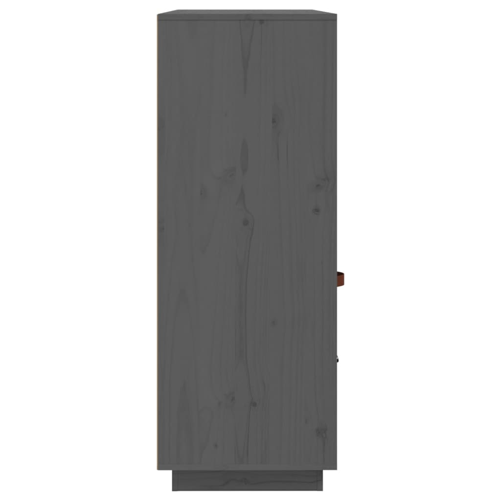 Szürke tömör fenyőfa magasszekrény 100 x 40 x 108,5 cm