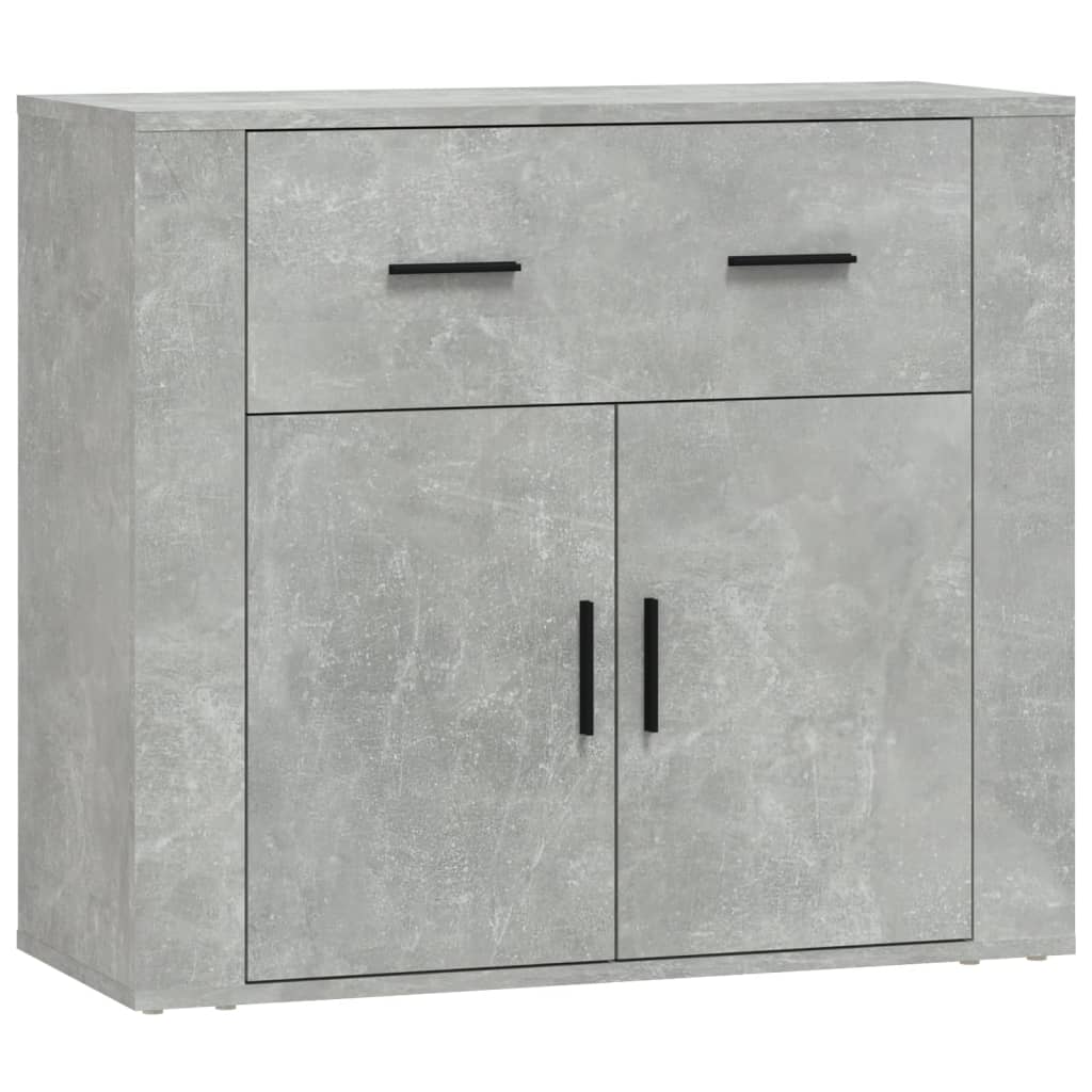 Betonszürke szerelt fa tálalószekrény 80x33x70 cm