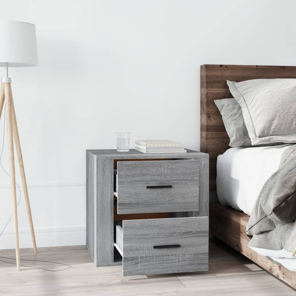 Szürke sonoma színű éjjeliszekrény 50x39x47 cm