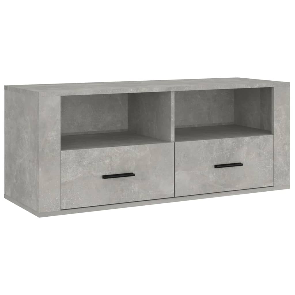 Betonszürke szerelt fa tv-szekrény 100x35x40 cm