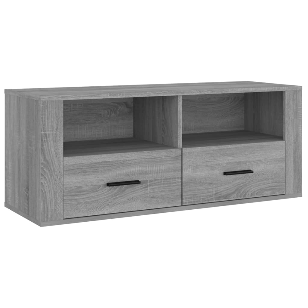 Szürke sonoma színű szerelt fa tv-szekrény 100 x 35 x 40 cm