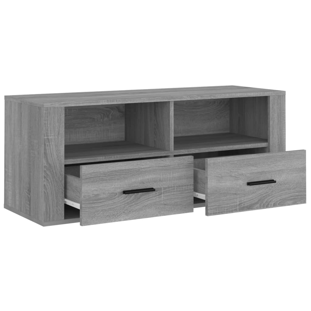 Szürke sonoma színű szerelt fa tv-szekrény 100 x 35 x 40 cm
