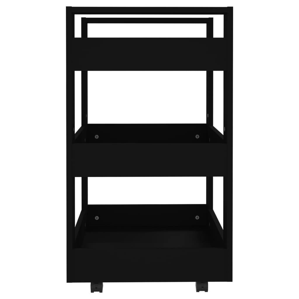 Fekete szerelt fa konyhai-kocsi 60 x 45 x 80 cm Fekete szerelt fa konyhai-kocsi 60 x 45 x 80 cm