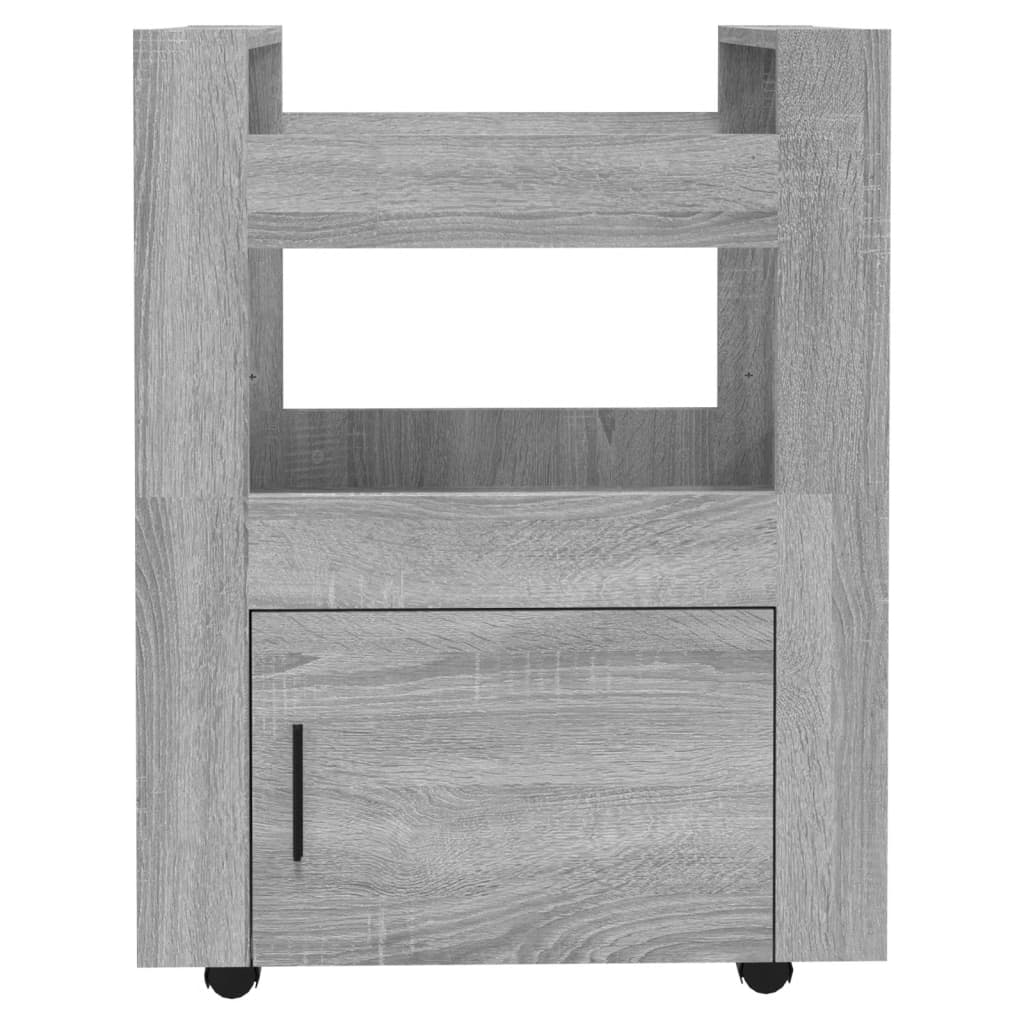 Szürke sonoma szerelt fa konyhai-kocsi 60 x 45 x 80 cm Szürke sonoma szerelt fa konyhai-kocsi 60 x 45 x 80 cm