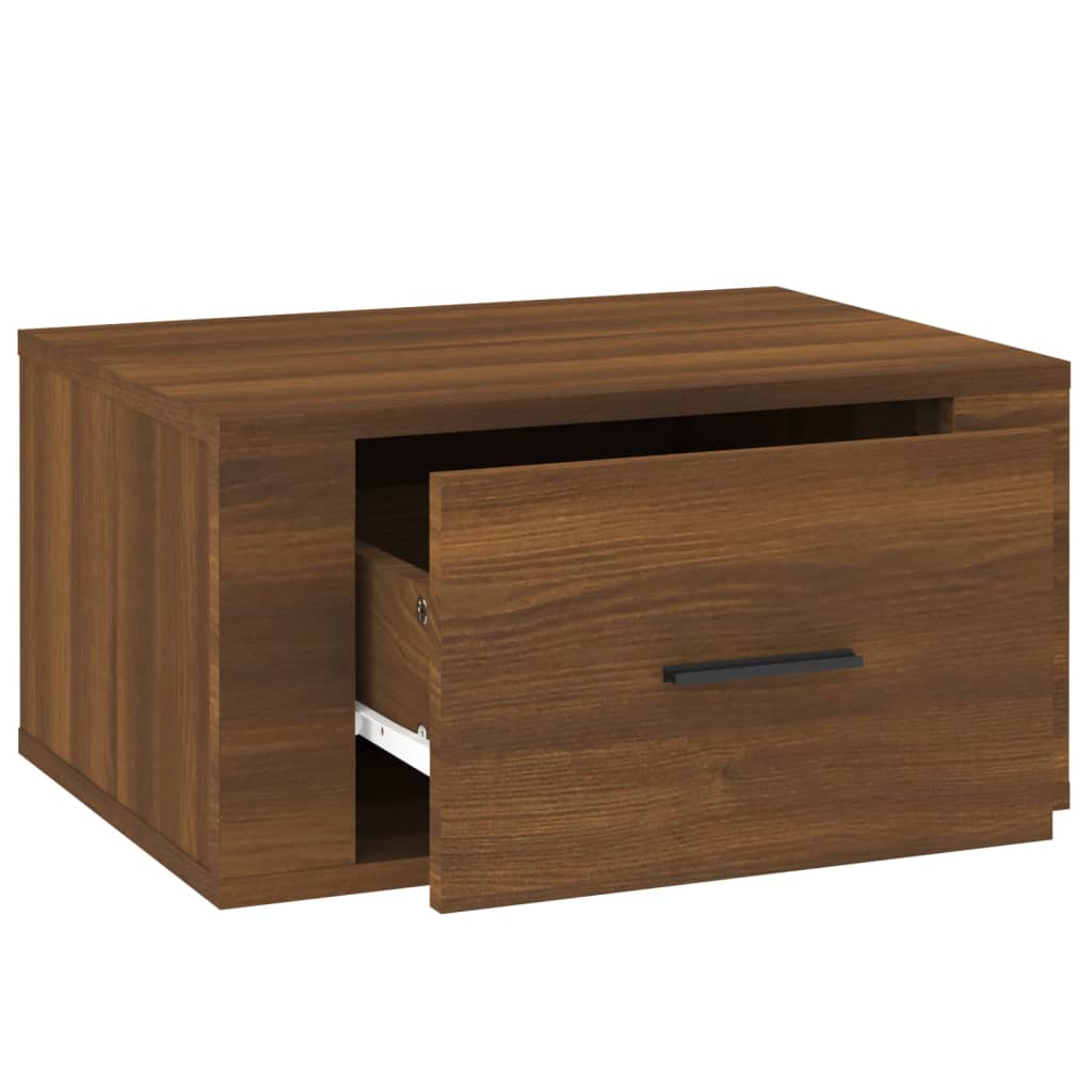 Barna tölgyszínű falra szerelhető éjjeliszekrény 50x36x25 cm Barna tölgyszínű falra szerelhető éjjeliszekrény 50x36x25 cm