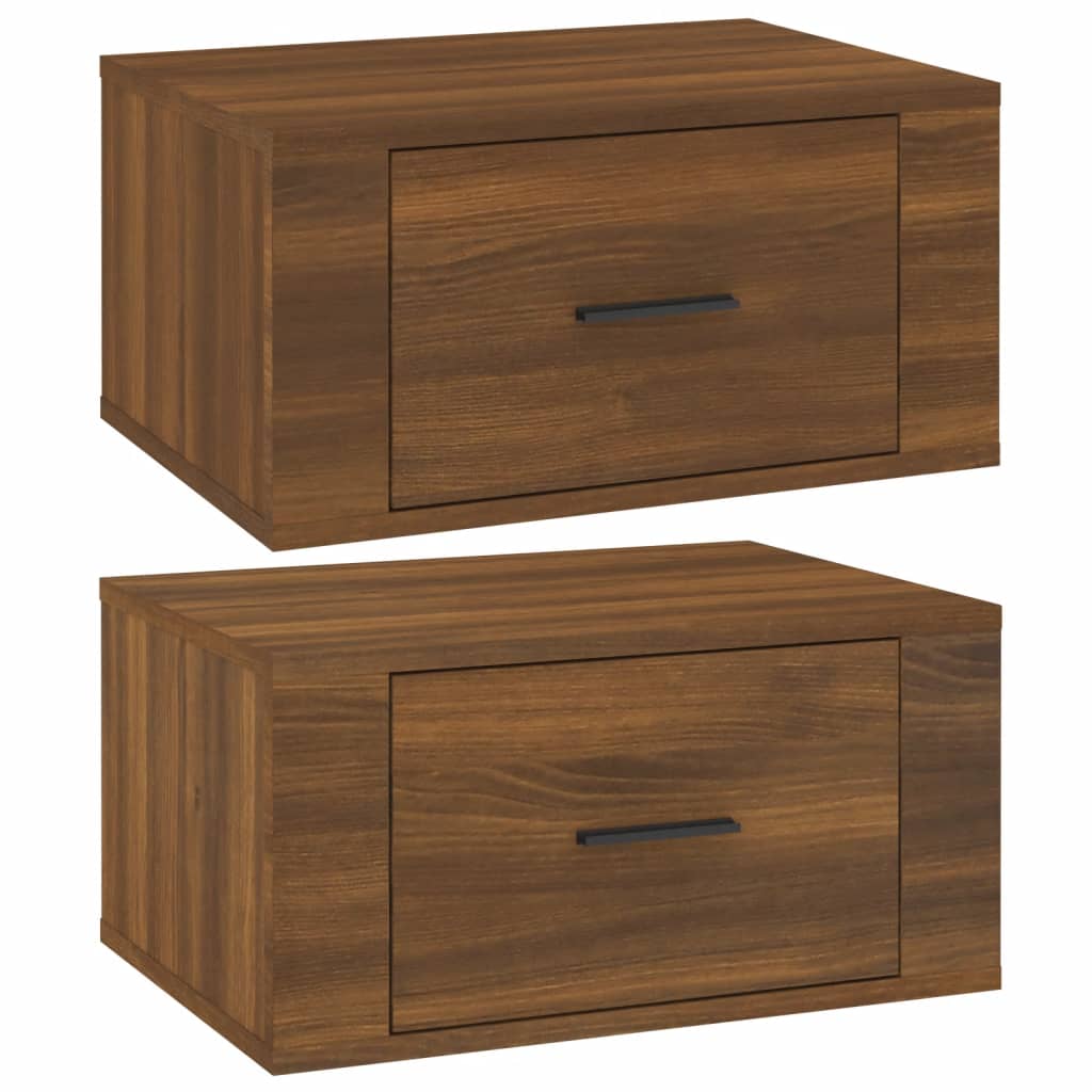 2 db barna tölgy színű fali éjjeliszekrény 50 x 36 x 25 cm 2 db barna tölgy színű fali éjjeliszekrény 50 x 36 x 25 cm