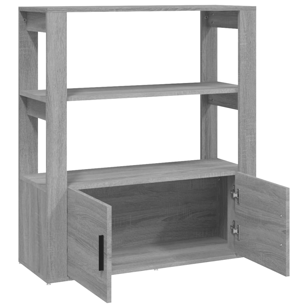 Szürke sonoma színű szerelt fa tálalószekrény 80x30x90 cm