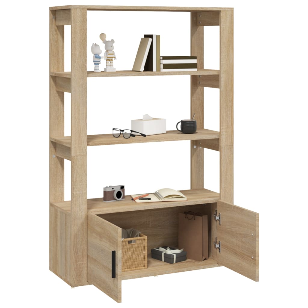 Sonoma-tölgyszínű szerelt fa tálalóasztal 80x30x119,5 cm