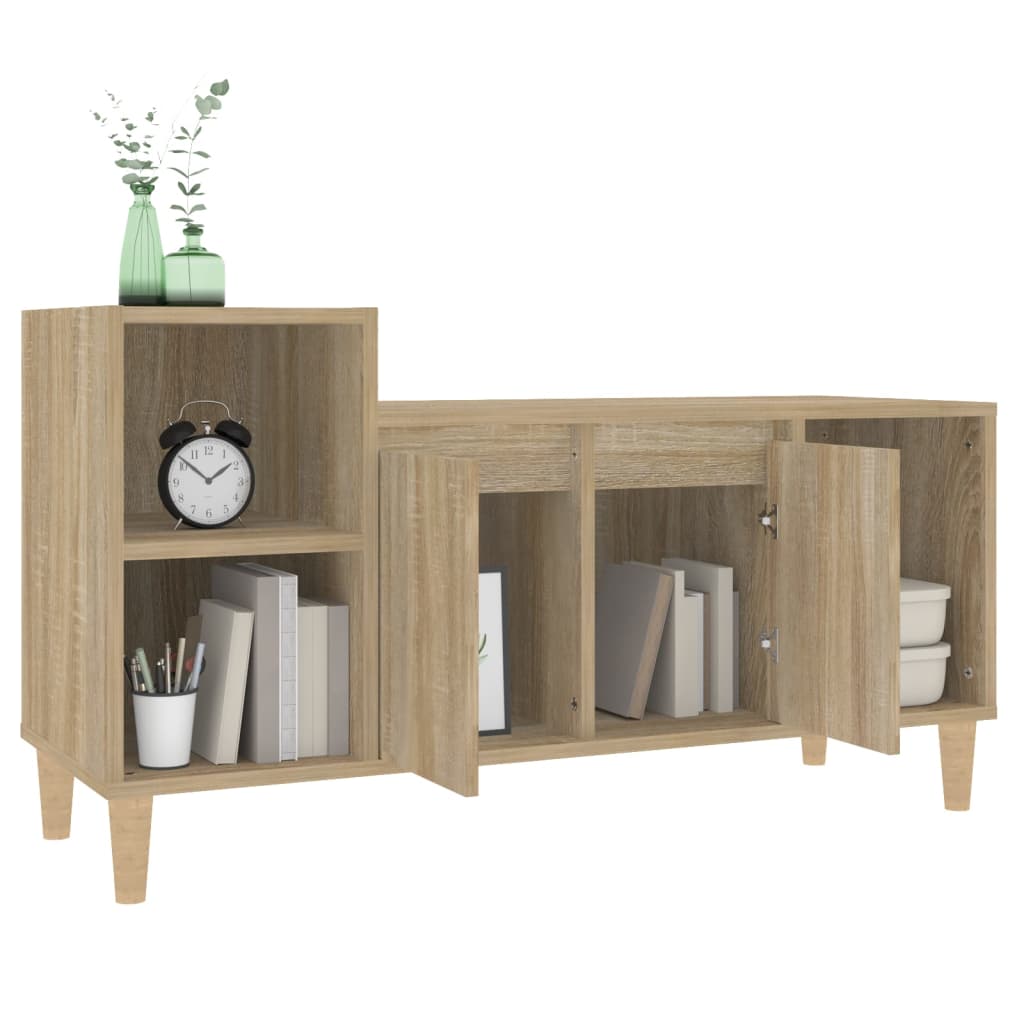 Sonoma tölgyszínű szerelt fa tv-szekrény 100x35x55 cm
