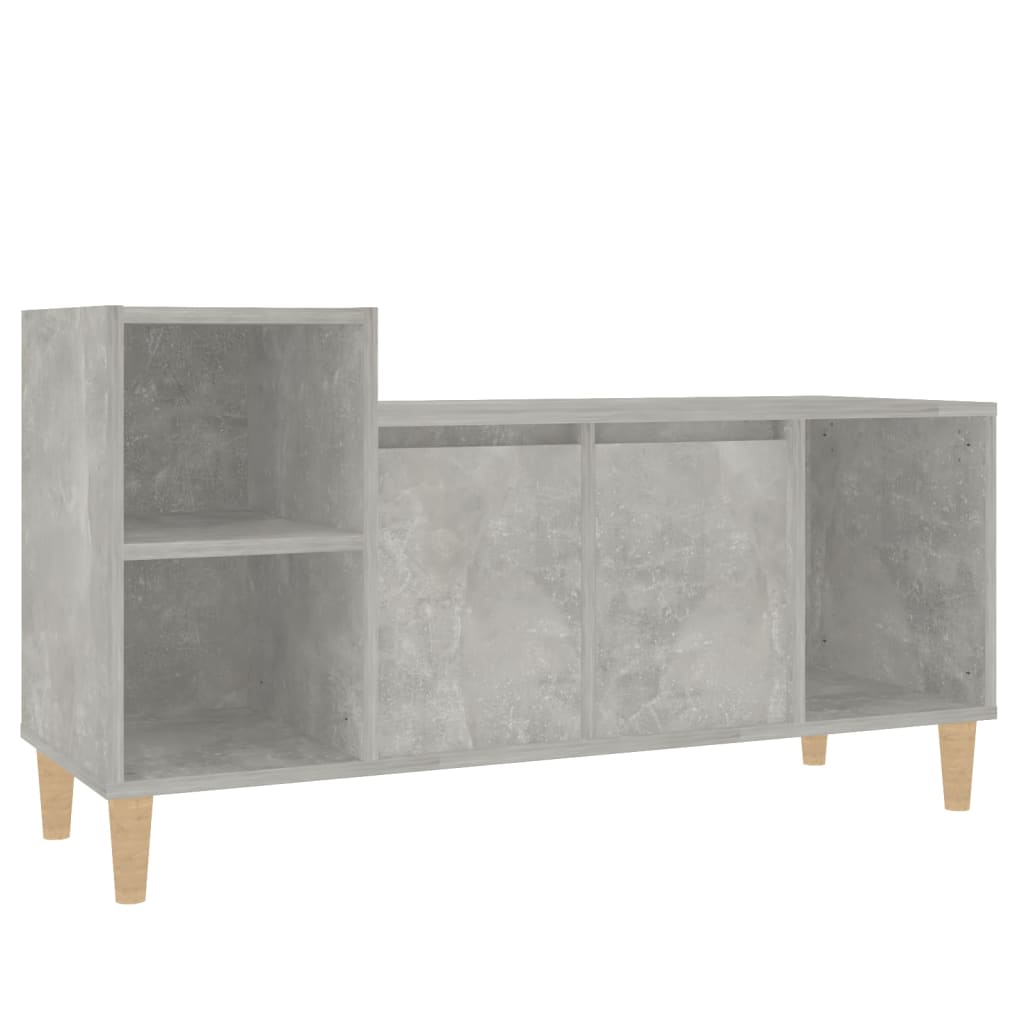 Betonszürke szerelt fa tv-szekrény 100 x 35 x 55 cm