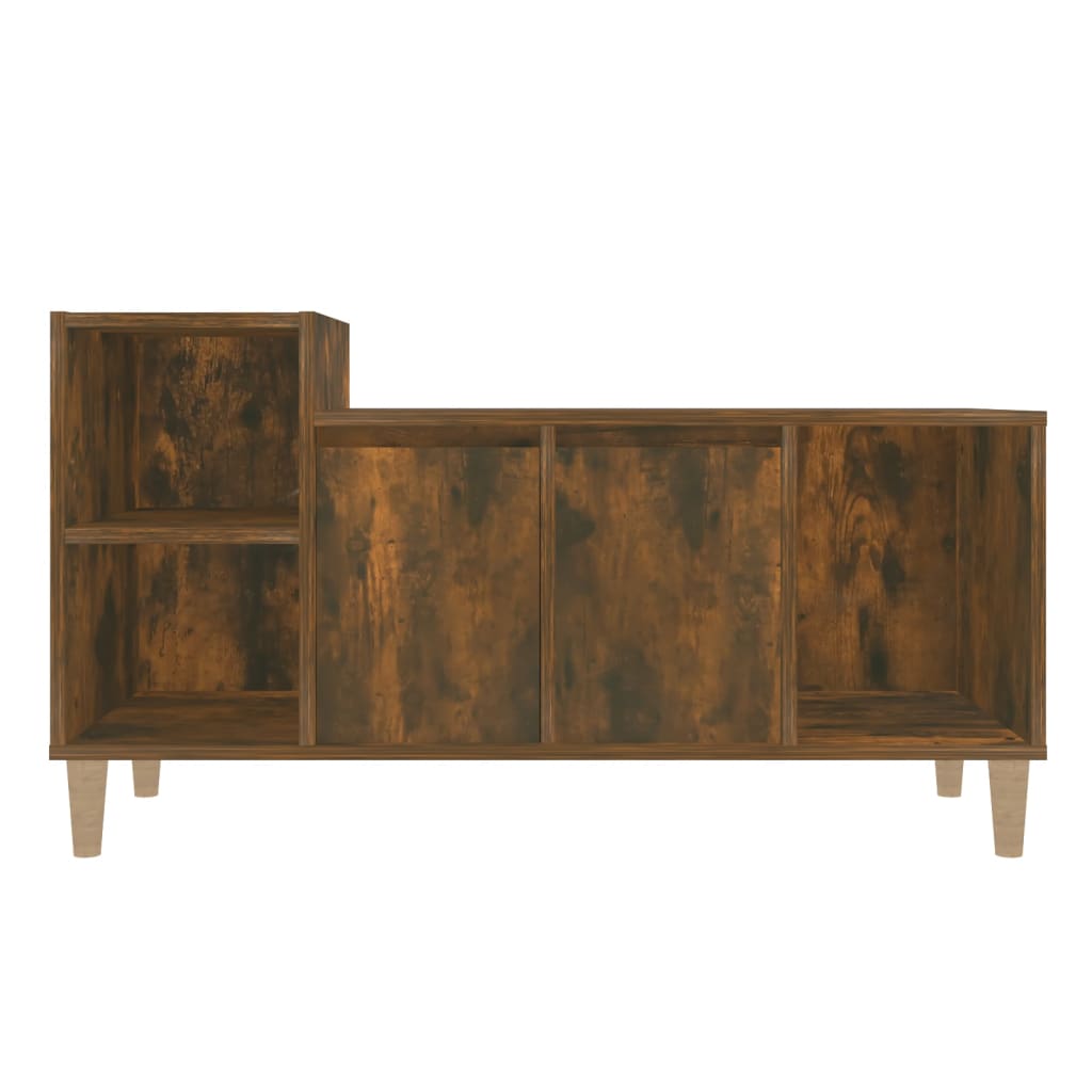 Füstös tölgyszínű szerelt fa tv-szekrény 100x35x55 cm