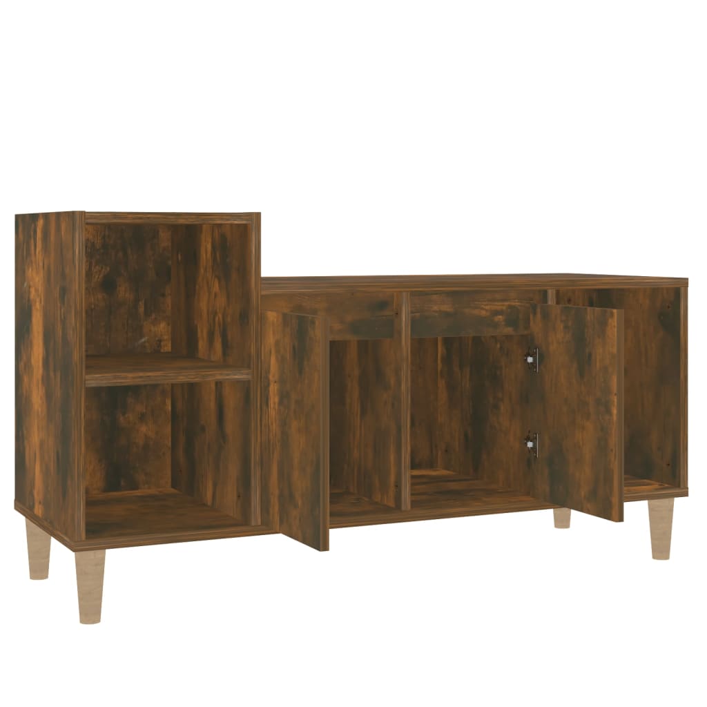 Füstös tölgyszínű szerelt fa tv-szekrény 100x35x55 cm