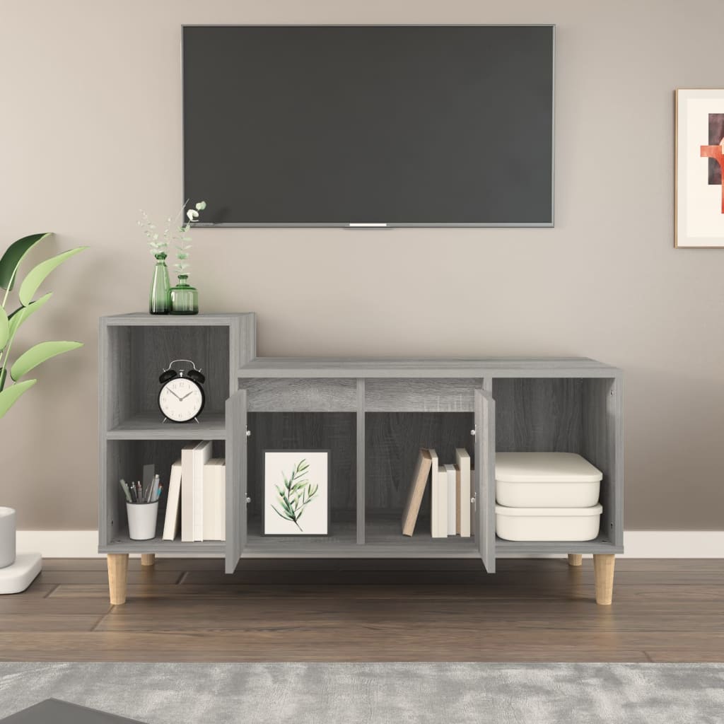 Szürke sonoma színű szerelt fa tv-szekrény 100x35x55 cm Szürke sonoma színű szerelt fa tv-szekrény 100x35x55 cm