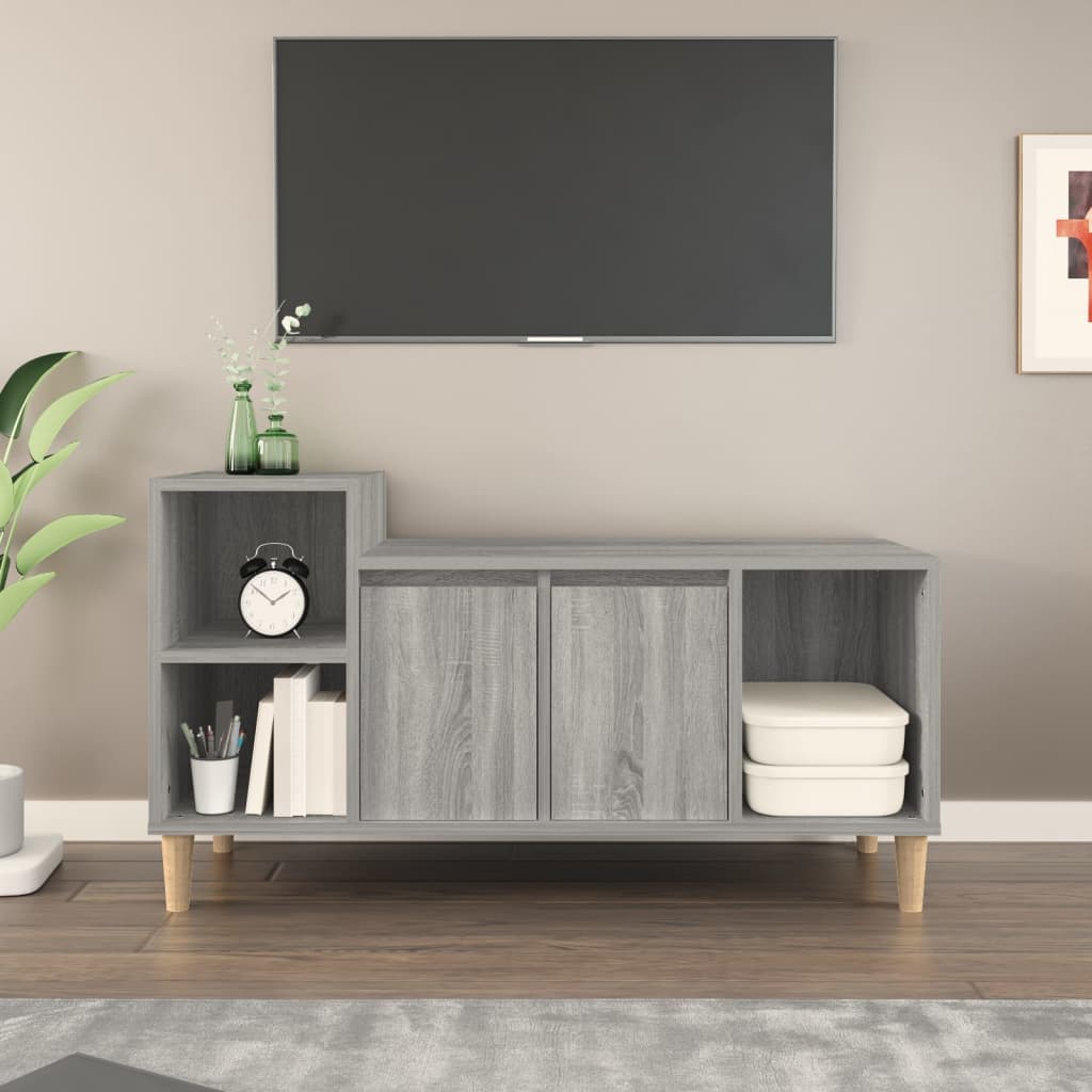 Szürke sonoma színű szerelt fa tv-szekrény 100x35x55 cm Szürke sonoma színű szerelt fa tv-szekrény 100x35x55 cm