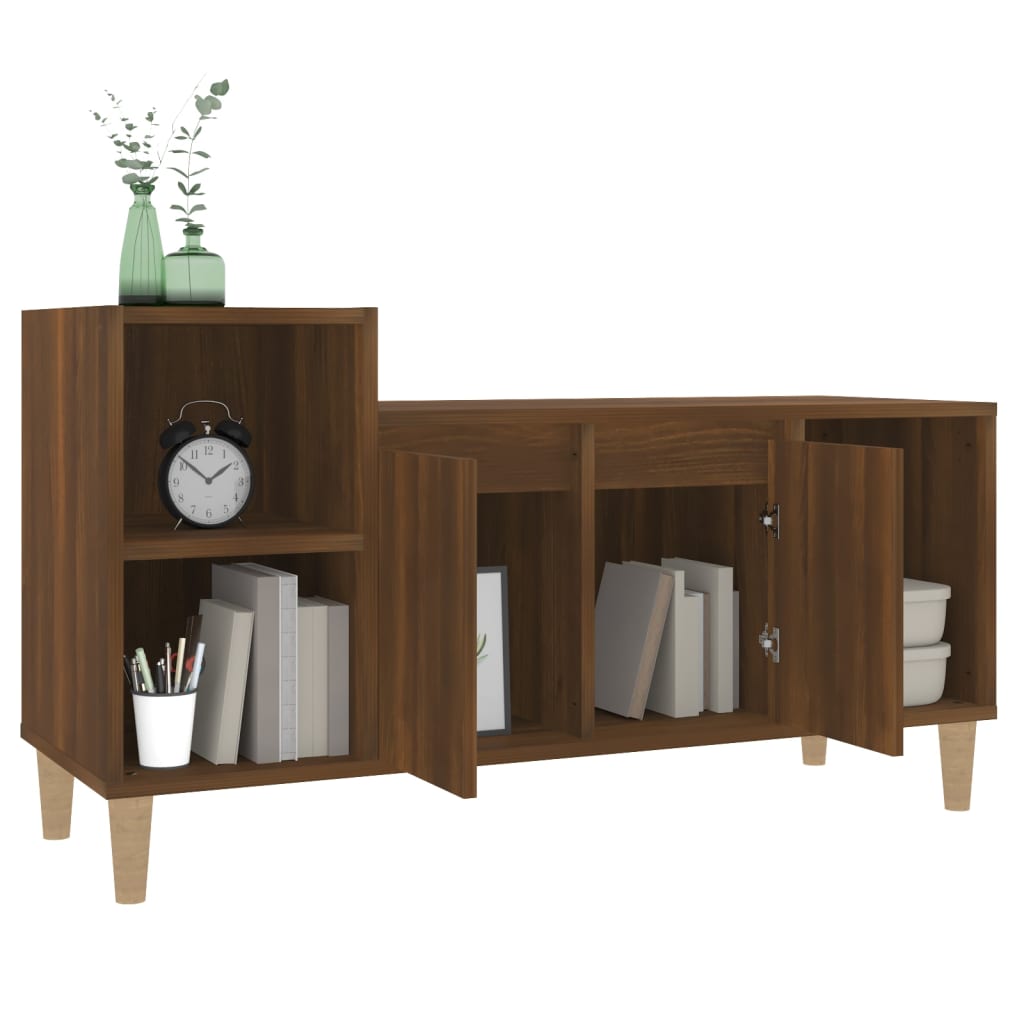 Barna tölgyszínű szerelt fa tv-szekrény 100x35x55 cm Barna tölgyszínű szerelt fa tv-szekrény 100x35x55 cm